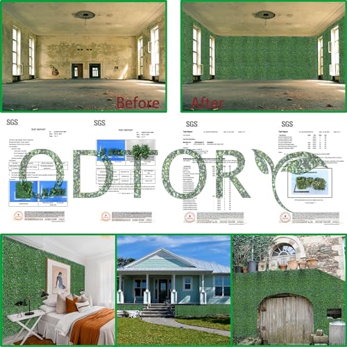 ODTORY Artificial Hedge Privacy Fence Screen 16x24 Inches, 12 Panels, 32 sqft
