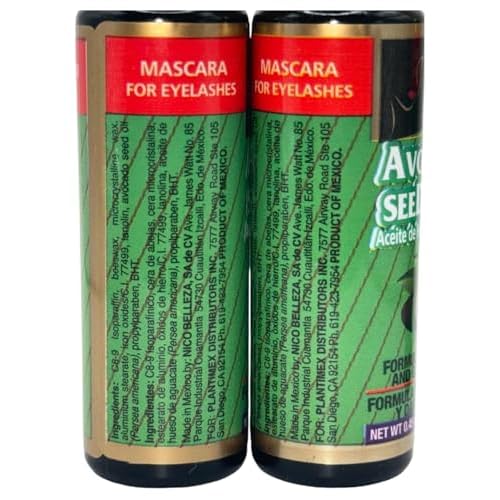 Mascara with Avocado Seed Oil (Aceite de Hueso de Aguacate) 13g - Formula to Extend and Add Volume - Premium Quality by Alma Belleza Cosmetics
