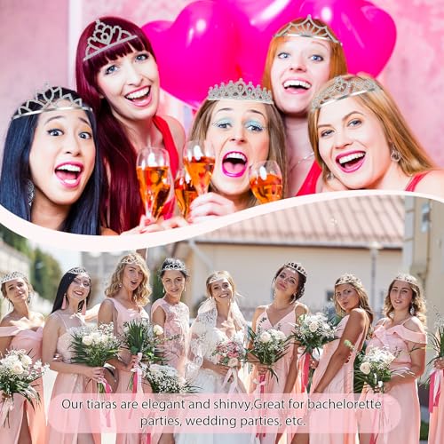 Silver Crystal Tiara for Women Bulk Rhinestone Queen Headband with Comb - Cute Style