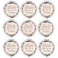 Pack of 9 Compact Pocket Makeup Mirrors Set Include 1 Bride to Be Mirror and 8 Bride Tribe Mirrors Bachelorette Party Bridesmaid Proposal Gifts (Champagne)