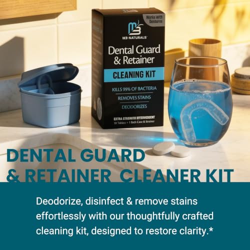 Retainer & Denture Cleaning Kit with Tablets, Bath Case & Strainer - 1 Count