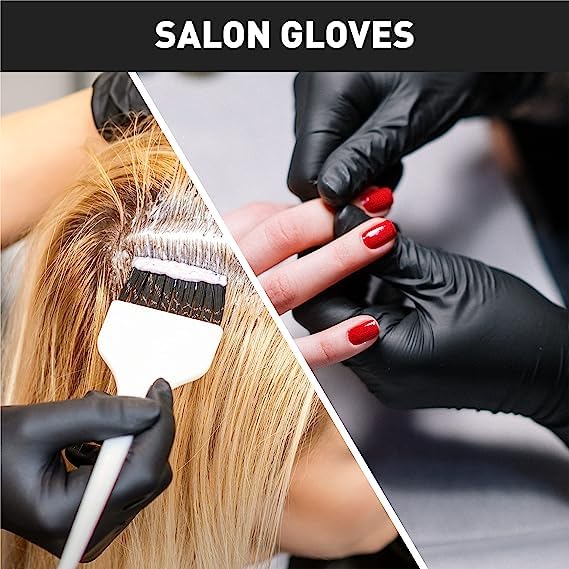 OKIAAS Black Vinyl Disposable Gloves Large Pack of 1000 - Latex-Free Food Grade