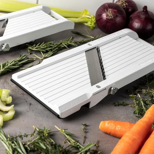 Benriner Jumbo Mandoline Slicer White - Japanese Stainless Steel Blade, 13 x 6.5 Inches