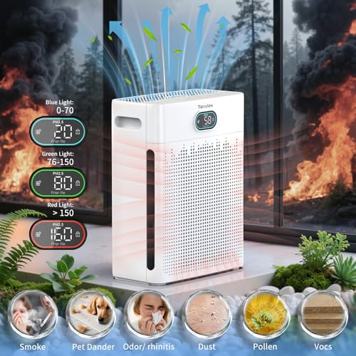 White HEPA Air Purifier with PM 2.5 Monitor, Aromatherapy & Sleep Mode