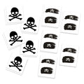 Skull & Crossbones Temporary Tattoos/Black/Perfect for Pirate Themed Events - Halloween - Sporting Events/Skin Safe/Removable (Jolly Roger 20pk)