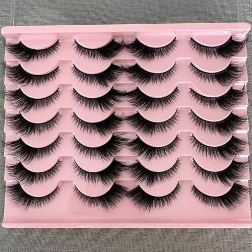 Natural Fox Eye Lashes Wispy False Eyelashes 15mm Fluffy Mink Lashes 3D Curl Fake Cat Eyelashes Multipack More sexy, charming and attractive by ELENINE (15mm, 3DMAO-01)