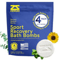 Zensah Eucalyptus Recovery Bath Bombs - Magnesium Epsom Salt for Sore Muscles, Relaxation, 4-Pack
