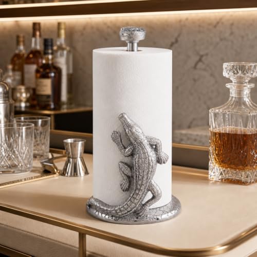 Alligator Paper Towel Holder - 12.5 Inch Aluminum Kitchen Decor