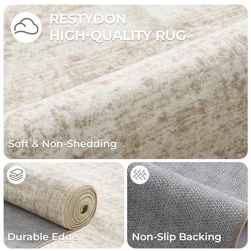 Beige Non-Slip Washable Runner Rug 3x20 ft Hallway Carpet - Variation: Beige/Ivory/3' x 20' (Runner)