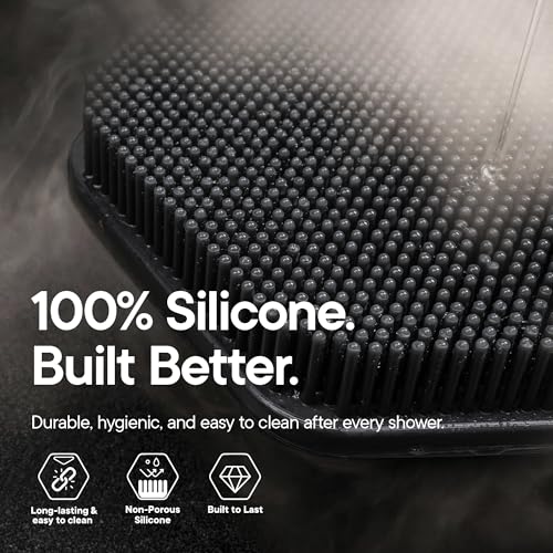 TOOLETRIES Charcoal Silicone Back Scrubber for Shower - Body Exfoliating Brush
