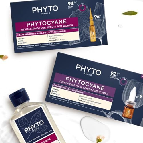PHYTO PHYTOCYANE Women Invigorating Shampoo, Fortifying Densifying Treatment Shampoo, 8.45 fl.oz..