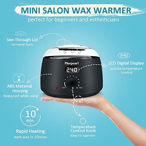 Maxpearl Digital Waxing Kit for Women Men Black - Home Hair Removal System