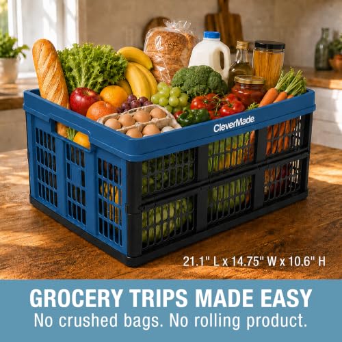 Collapsible Storage Crate 45L Ocean Pack of 3 Eco-Friendly Utility Bins