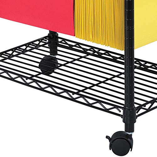 Black Safco Mobile File Cart for Letter & Legal Folders - Steel Office Storage