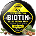 Natural Biotin Beard Growth Balm for Men – Conditioning & Thickening, Nourishing & Softening, 2 oz