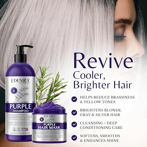 Purple Hair Shampoo & Mask Set for Blonde & Silver Hair - Sulfate-Free