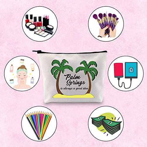 Palm Springs Bachelorette Party Favor Palm Springs Is Always A Good Idea Tropical Trip Matching Makeup Bag (Good idea Palm)