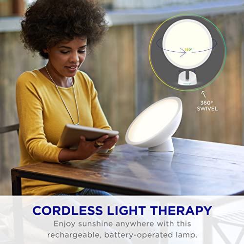 Cordless LED Light Therapy Lamp - 10,000 Lux Full Spectrum, Portable & Adjustable