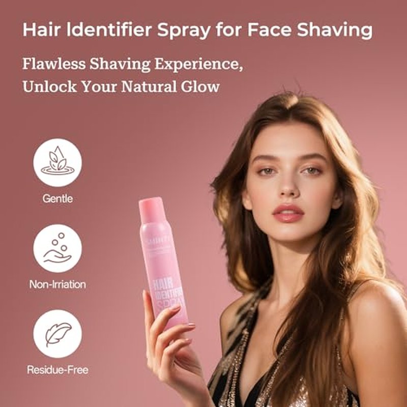 Hair Identifier Spray for Face Shaving,Facial Dermaplane Spray for Smooth Skin&Flawless Makeup-prep,Botanical Extracts,All Skin Types,Gifts for Women,2pcs