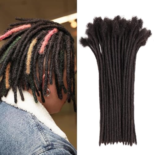 Orientdreads Handmade Human Hair Dreadlock Extensions Natural Black 0.8cm Thick 6in 20 Strands