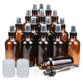 Amber Glass Spray Bottles 4oz - Brown Refillable Set of 16 with Labels - Variation: Amber-1