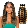 Blonde Deep Wave Human Braiding Hair Bundles - 22 Inch, 150g, Variation #P1B27-BRD-150g