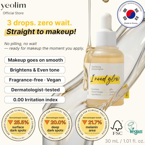 Korean Dark Spot Corrector Serum with Alpha Arbutin & Glutathione - Brightening Face Treatment