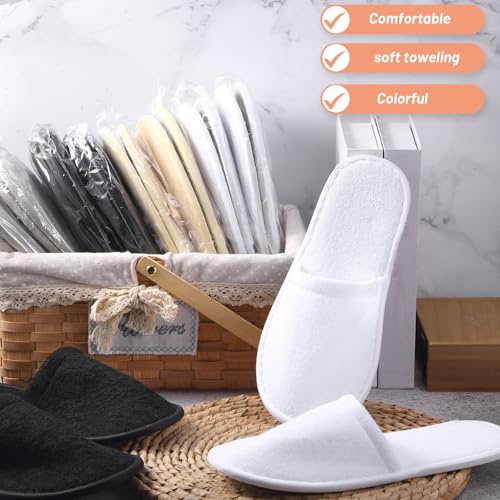 Geyoga 24 Pairs Disposable Slippers for Guests - Medium / Neutral Bulk Pack