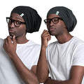 X-Large Black Satin Sleep Cap for Men with Curly Wavy Hair - 2 Pack Gift Set