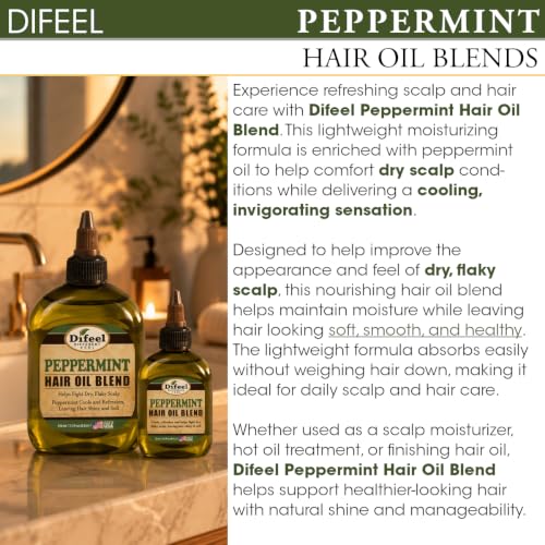 Difeel Peppermint Hair Oil Blend 7.1 Ounce (3-Pack)