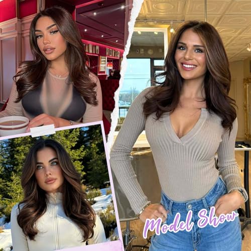 18 Inch Dark Brown Synthetic Hair Topper for Women, Volume & Coverage