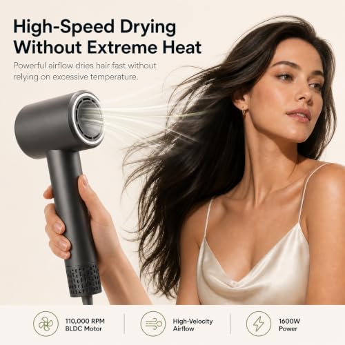 Green Valto Gray High-Speed Plasma Ionic Hair Dryer with Diffuser