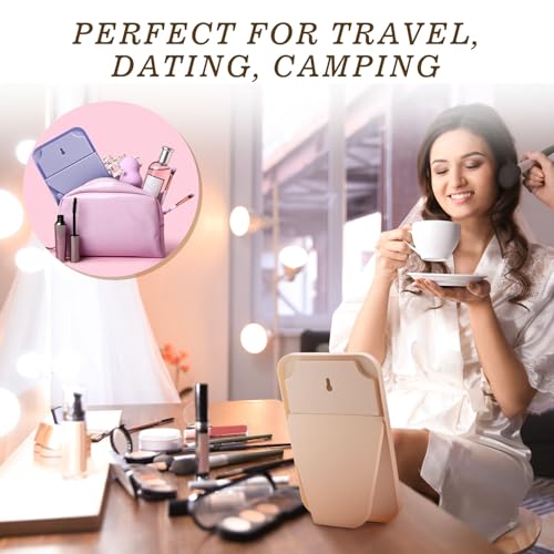 Portable Tabletop Makeup Mirror with Stand - 8x5 Inch, 6 Colors, Light Colors Variation