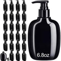 24 Pack Refillable Black Plastic Pump Bottles 6.8 oz Travel Shampoo & Lotion Dispensers - Variation of THIS listing