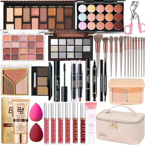 All-in-One Makeup Kit for Women - Full Face Travel Cosmetic Set with Brushes & Accessories