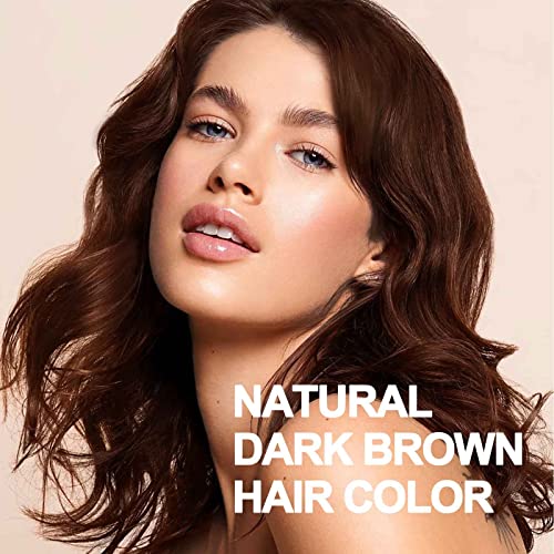 Dark Brown Hair Dye Shampoo 3-in-1 for Gray Coverage, Root Touch Up, Long-Lasting, Easy DIY, 16.9 Fl Oz - Variation: Dark Brown