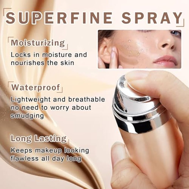 CAHIUYOA AirBrush Spray Foundation Makeup Silky Full Coverage Airbrush Flawless Foundation for Mature Skin,Long Lasting Natural Matte Finish Air Brush Makeup Foundation - 01 Natural/Warm Porcelain