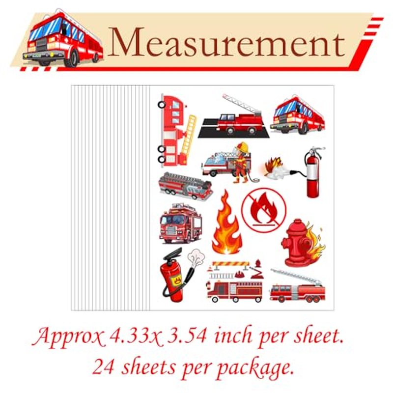 360 Fire Truck Party Temporary Tattoos stickers Firefighter Party Fireman Birthday Baby Party Favors Decorations Tattoo