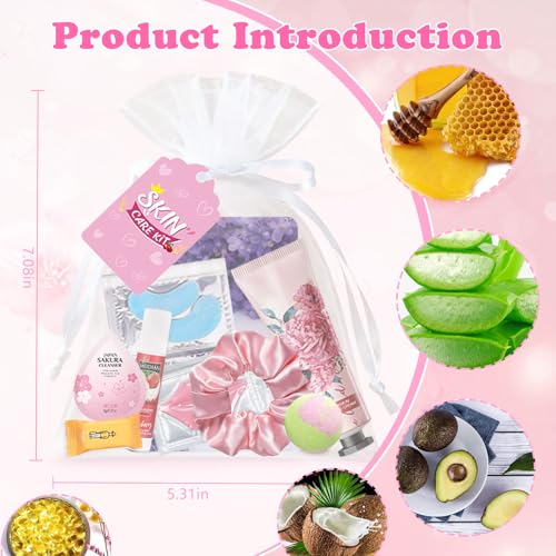 132 Pcs Spa Party Supplies for Woman, Include Facial Mask, Face Cream, Hand Creams, Lip Balms, Under Eye Patches, Lip Mask, Foot Bath Bombs, Sleepover Spa Party Favors Bulk Gifts