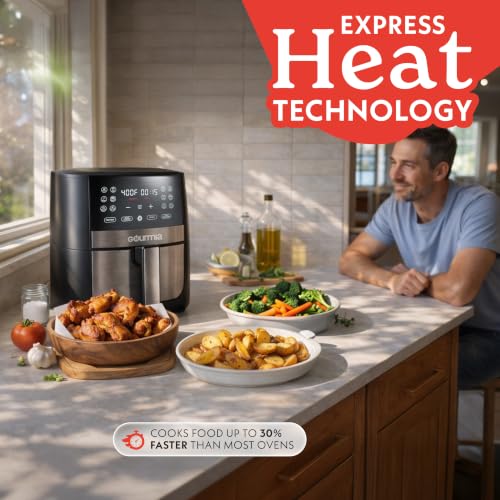 Gourmia 8 Qt Air Fryer with 12 Presets Stainless Steel Kitchen Appliance