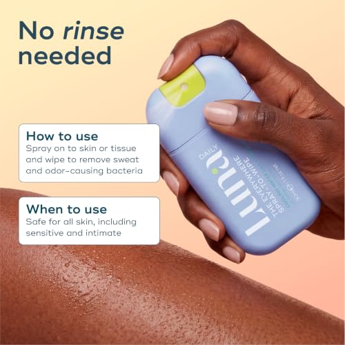 Luna Daily Spray-To-Wipe 2 Pack - Citrus & Water Lily, No Rinse Skin Refresh