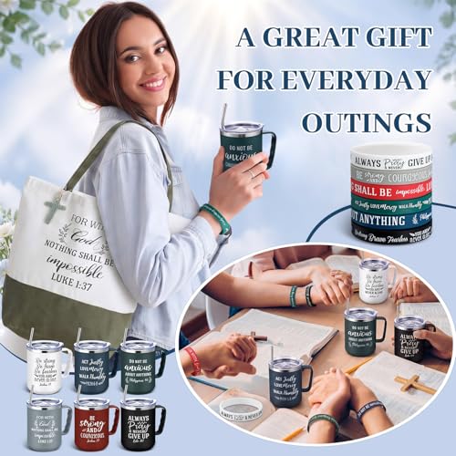 Patelai 36 Pcs Christian Gift Set for Women - Bible Mugs, Tote & More