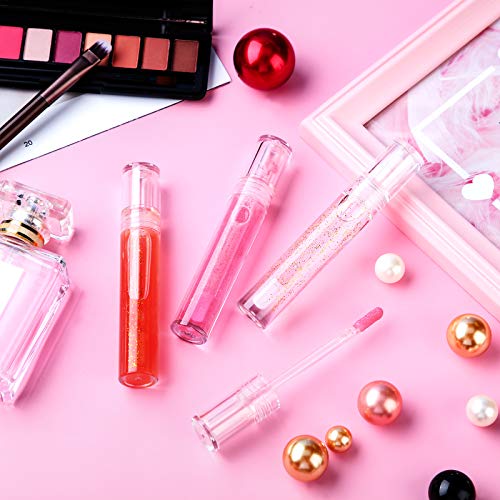 30 Pcs Clear Lip Gloss Containers 5ml Refillable Lipstick Tubes with Brushes