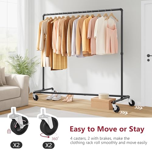 Black Clothing Racks Heavy Duty Z Style 2 Pack - Sturdy Garment Storage