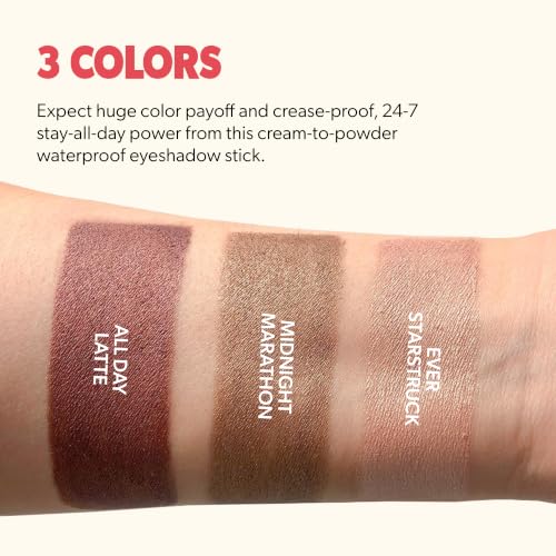 Waterproof Cream-to-Powder Eyeshadow Stick - Midnight Marathon Topaz Caramel