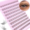 Lash Clusters Wispy Natural D Curl Eyelash Extension DIY 10-12MM Mixed Fluffy Individual Lashes Thin Band 110pcs,10mm 11mm 12mm False Eyelashes