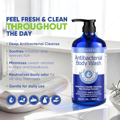 Roycederm 16.9 fl oz Antibacterial Body Wash 0.13% Benzalkonium Chloride – Pack of 2