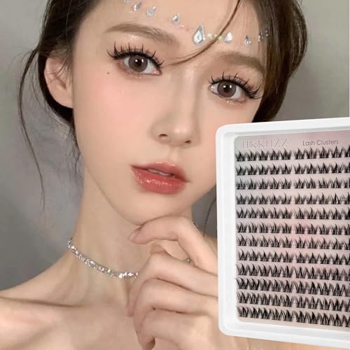 Pre Glued Eyelashes Clusters With Invisible Tape Manga Glueless Lashes Self Adhesive 10-16mm D Curl Lash Clusters Strong Hold Press On Lashes Last 24 Hours Reusable Lashes Natural With Cotton Swab