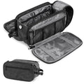 Extra Large Water-Resistant Toiletry Bag for Men - Hanging Organizer, PU Leather, Travel Essentials, Black
