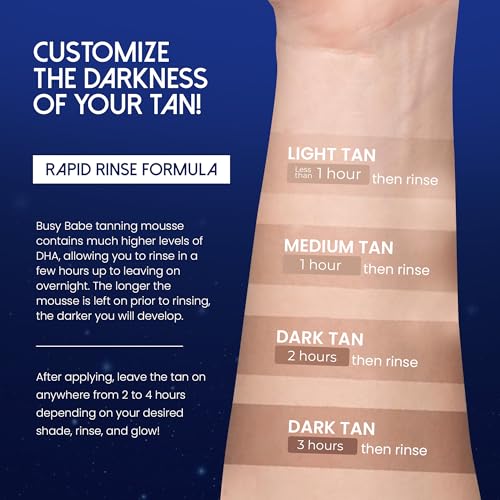 Self Tanner - Cabo Nights Express Rapid Dark Tanning Mousse - Deeper Sun-Kissed Glow with Mitt - Vegan, Cruelty-Free, Instant Tan, Self Tanning Mousse Pump - Express, Violet based- 7.2 oz
